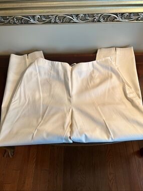 Saks Fifth Ave white straight leg pants.